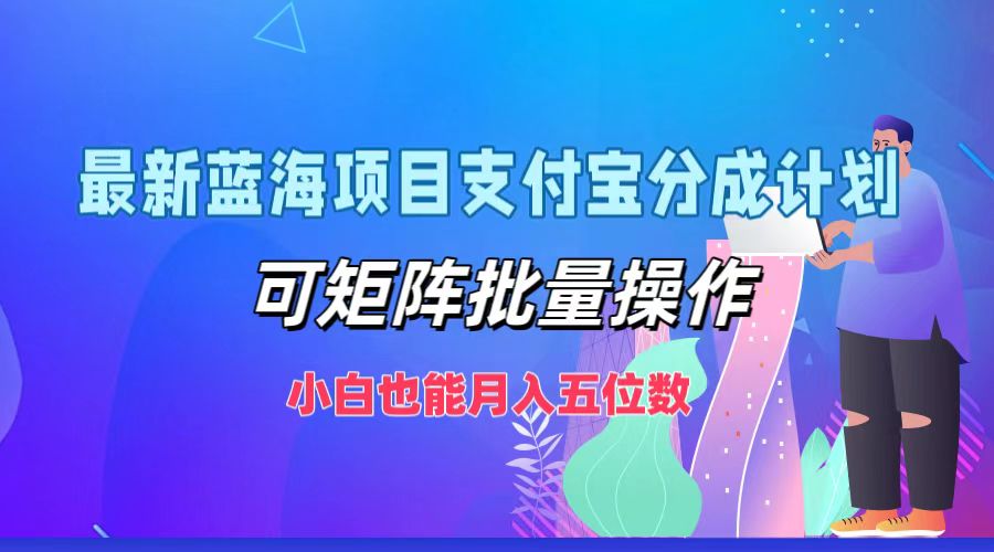 最新蓝海项目支付宝分成计划，可矩阵批量操作，小白也能月入五位数-网创源码