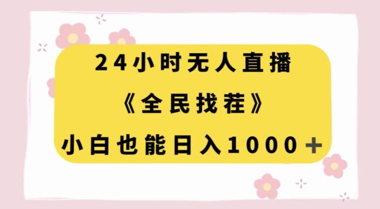 24小时无人直播，全民找茬，小白也能日入1000+【揭秘】-网创源码