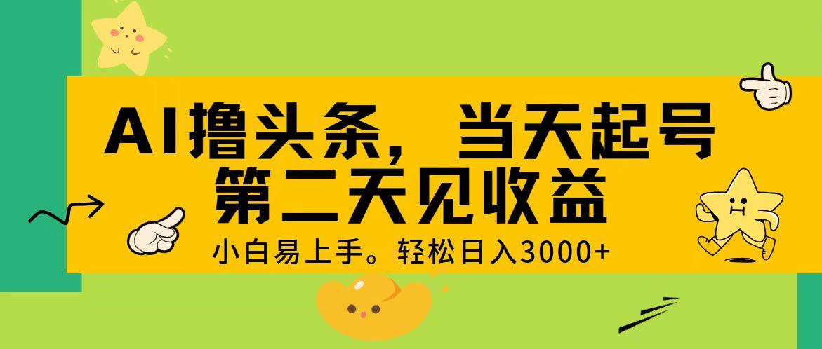 AI撸头条，轻松日入3000+，当天起号，第二天见收益。-网创源码