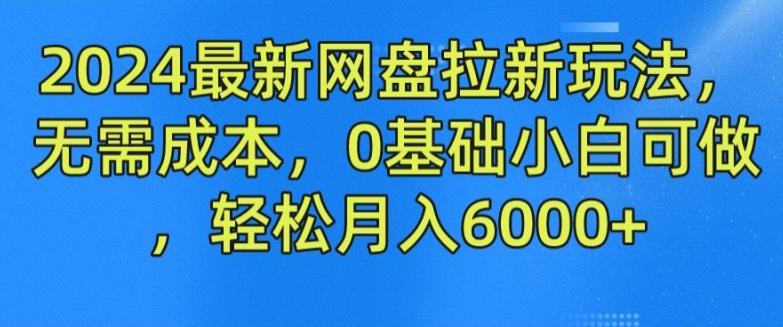 2024最新网盘拉新玩法,无需成本,0基础小白可做,轻松月入6000+【揭秘】