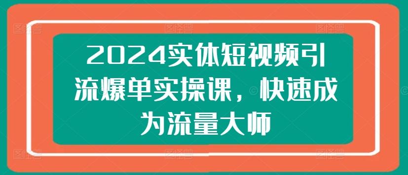 2024实体短视频引流爆单实操课，快速成为流量大师-网创源码