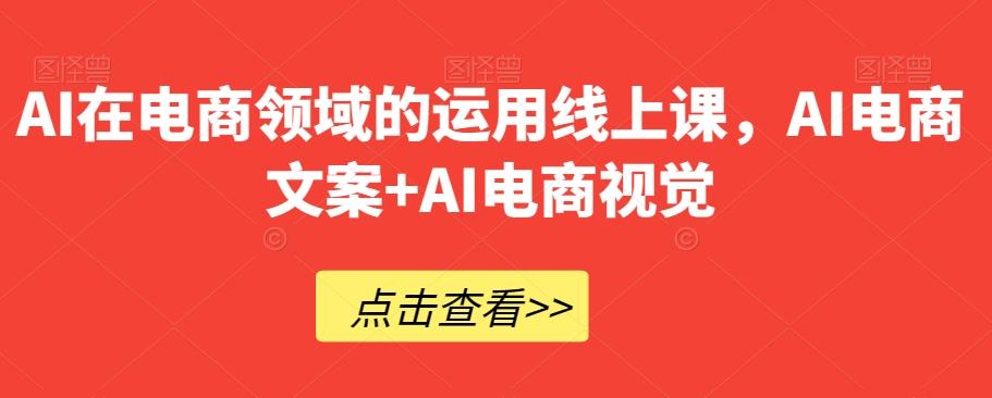AI在电商领域的运用线上课，​AI电商文案+AI电商视觉-网创源码
