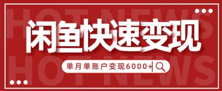 【新手项目】小白快速在闲鱼单月单账号变现6000+的秘密-网创源码