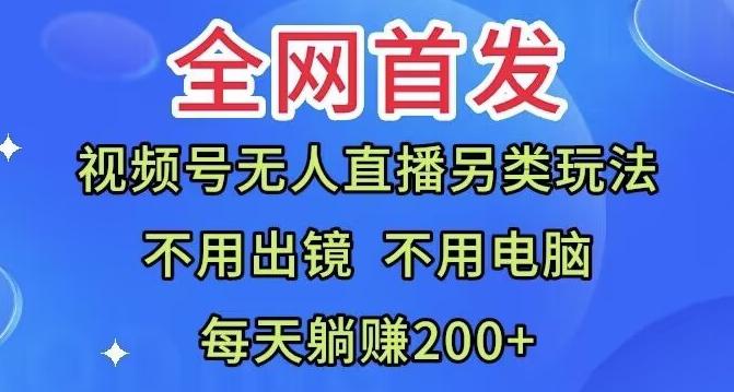 全网首发：视频号无人直播另类玩法，无需电脑，每天躺赚200+-网创源码