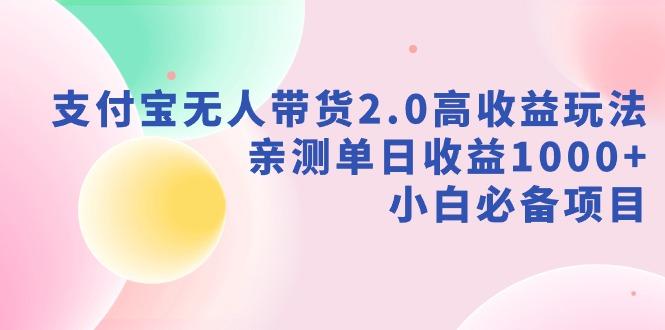 支付宝无人带货2.0高收益玩法，亲测单日收益1000+，小白必备项目-网创源码