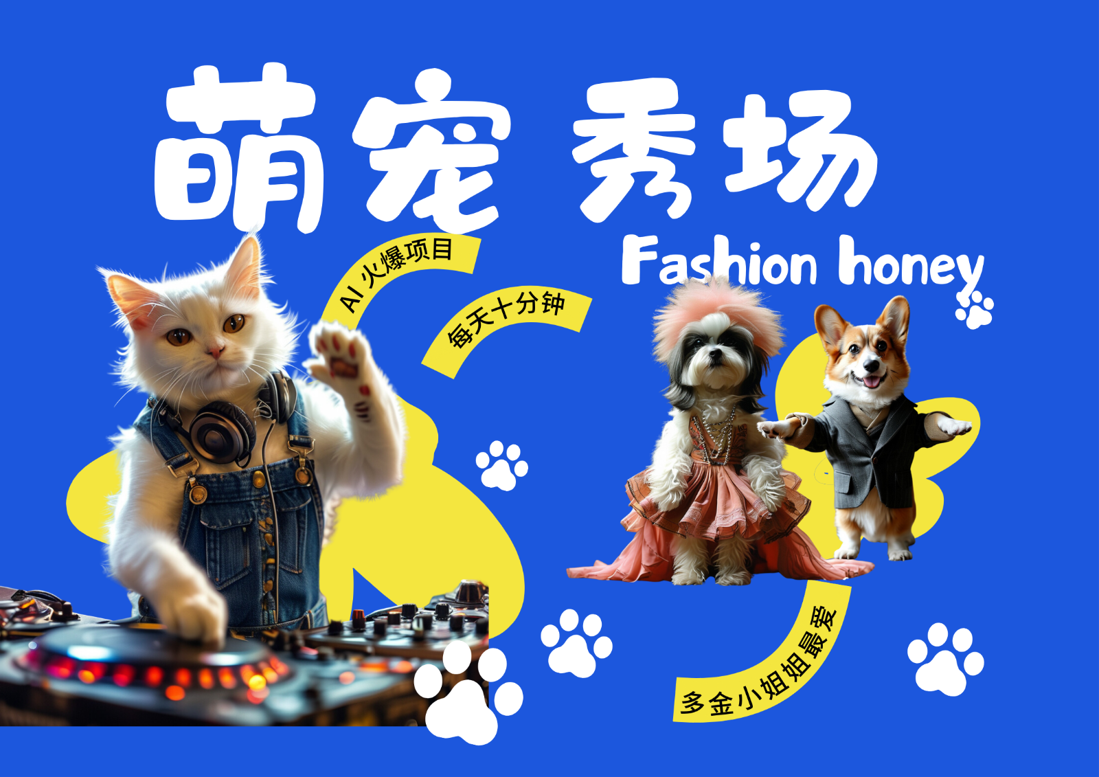 酷飒动物跳舞走秀 时尚喵FASHION汪 多金小姐姐最爱的 轻松月入破W-网创源码