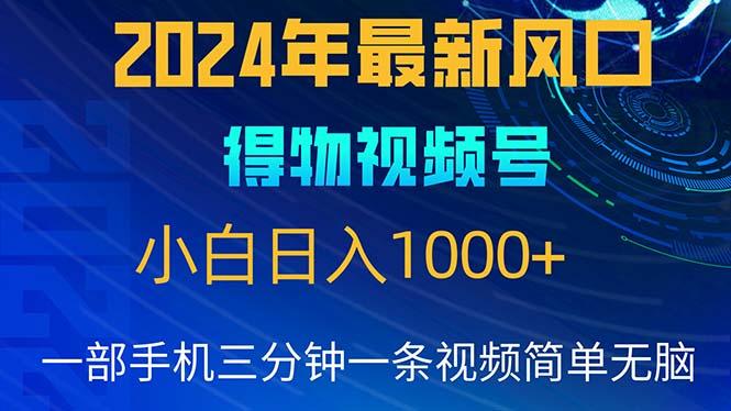 2024年5月最新蓝海项目，小白无脑操作，轻松上手，日入1000+-网创源码