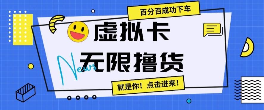 虚拟卡无限撸货，百分百成功下车【仅揭秘】-网创源码