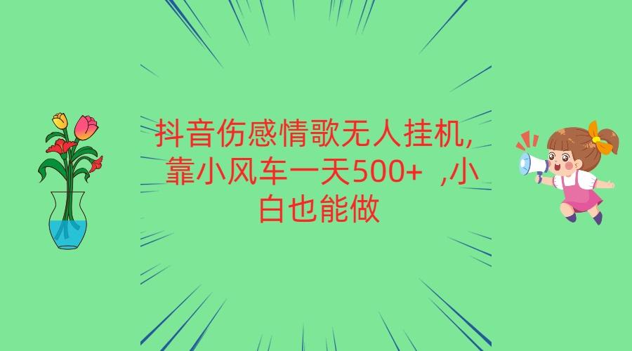 抖音伤感情歌无人挂机 靠小风车一天500+ 小白也能做-网创源码