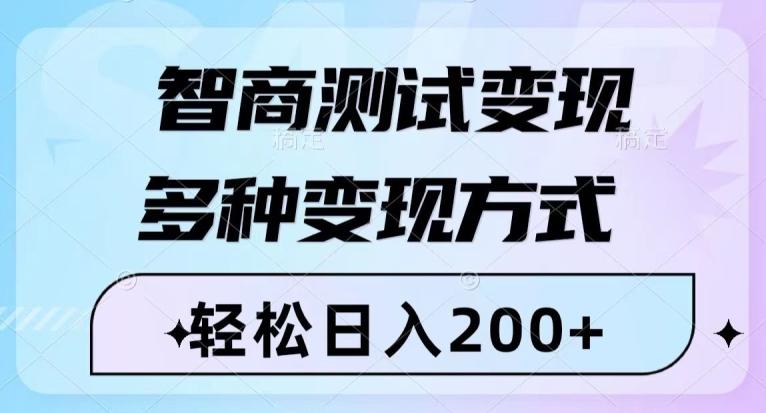 智商测试变现,轻松日入200+,几分钟一个视频,多种变现方式-网创源码