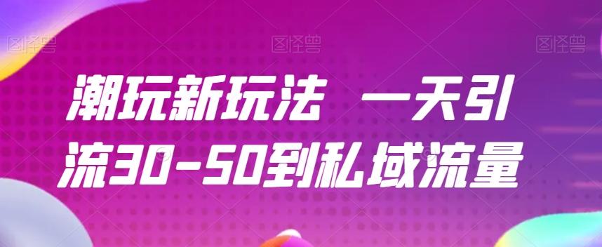 潮玩新玩法一天引流30-50到私域流量-网创源码