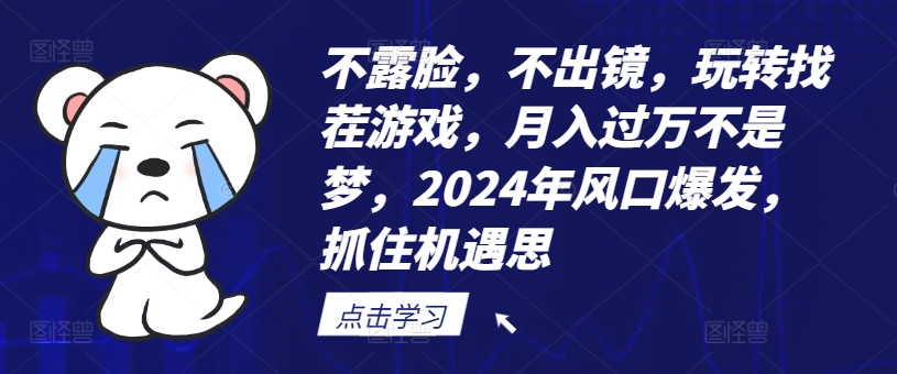 不露脸，不出镜，玩转找茬游戏，月入过万不是梦，2024年风口爆发，抓住机遇【揭秘】-网创源码