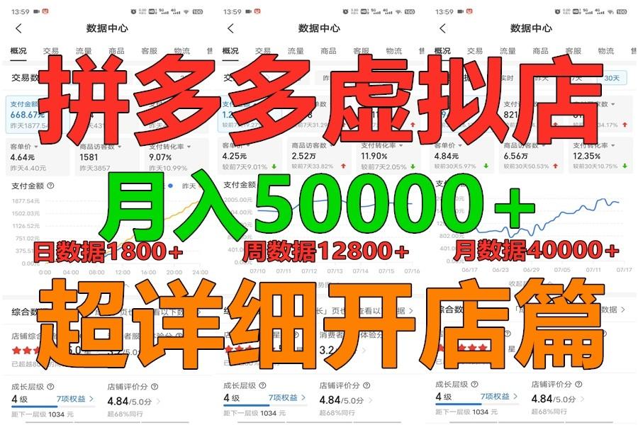拼多多虚拟电商训练营月入40000+你也行，暴利稳定长久，副业首选-网创源码