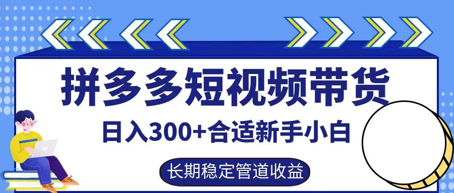 拼多多短视频带货日入300+，实操账户展示看就能学会-网创源码