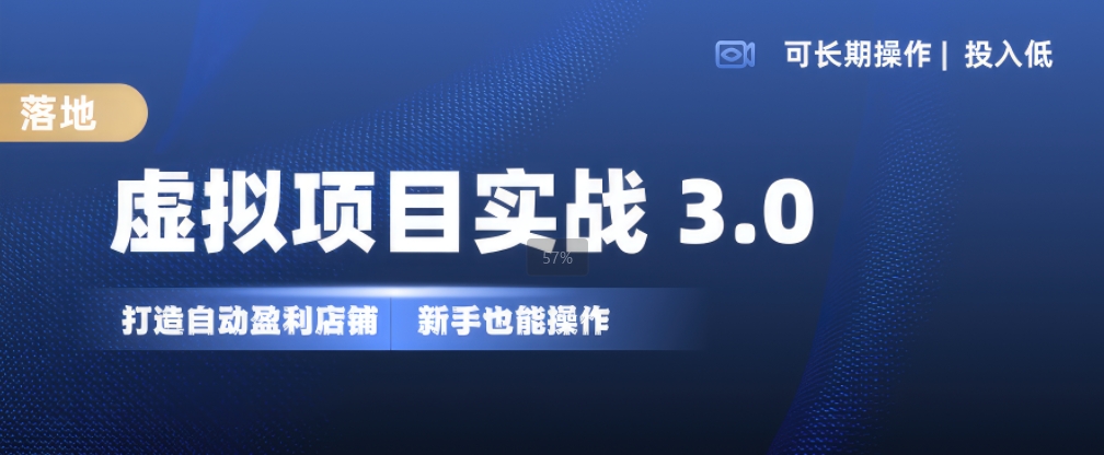 虚拟项目实战3.0，打造自动盈利店铺，可长期操作投入低，新手也能操作-网创源码
