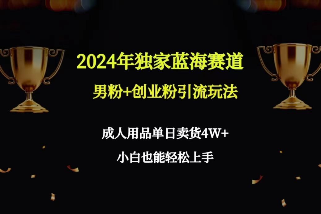 2024年独家蓝海赛道男粉+创业粉引流玩法,成人用品单日卖货4W+保姆教程-网创源码