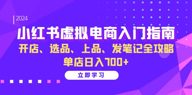 小红书虚拟电商入门指南：开店、选品、上品、发笔记全攻略 单店日入700+(更新)-网创源码
