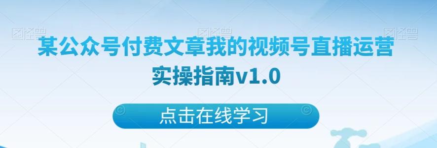 某公众号付费文章我的视频号直播运营实操指南v1.0-网创源码