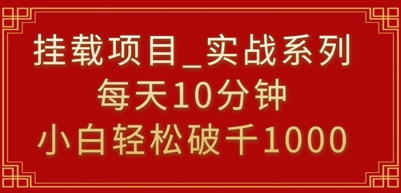 挂载项目，小白轻松破1000，每天10分钟，实战系列保姆级教程【揭秘】-网创源码