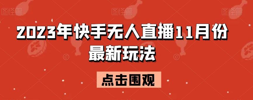 2023年快手无人直播11月份最新玩法-网创源码